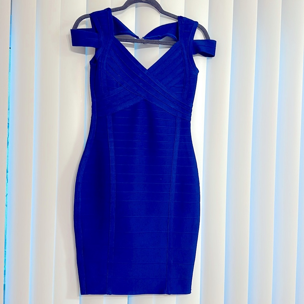 Royal blue bandage dress